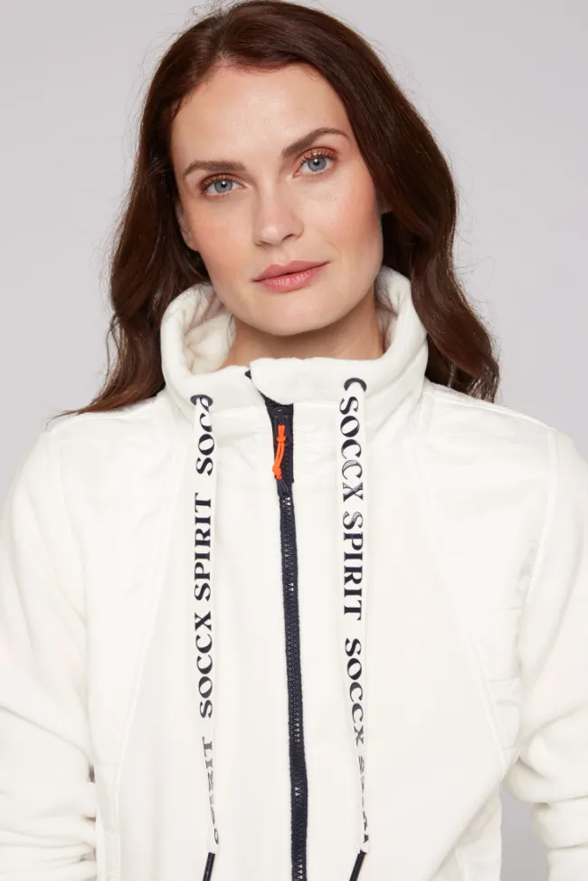 Damen CAMP DAVID & SOCCX Fleecejacke mit tonigen Stepp-Details