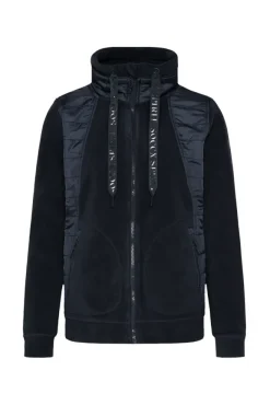 Damen CAMP DAVID & SOCCX Fleecejacke mit tonigen Stepp-Details blue navy