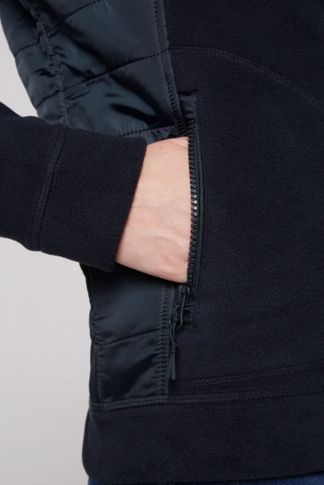 Damen CAMP DAVID & SOCCX Fleecejacke mit tonigen Stepp-Details blue navy