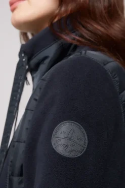 Damen CAMP DAVID & SOCCX Fleecejacke mit tonigen Stepp-Details blue navy