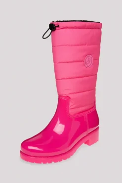 Damen CAMP DAVID & SOCCX Gefütteter Gummistiefel mit Steppschaft neon pink