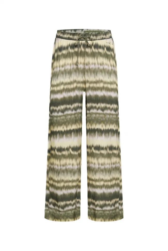 Damen CAMP DAVID & SOCCX Gemusterte Palazzo-Hose mit Elastikbund desert olive | XXL