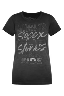 Damen CAMP DAVID & SOCCX Geripptes T-Shirt mit Artwork