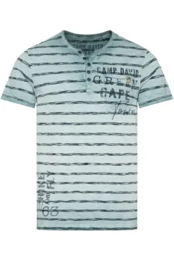 Herren CAMP DAVID & SOCCX Gestreiftes Henley-Shirt mit Brusttasche