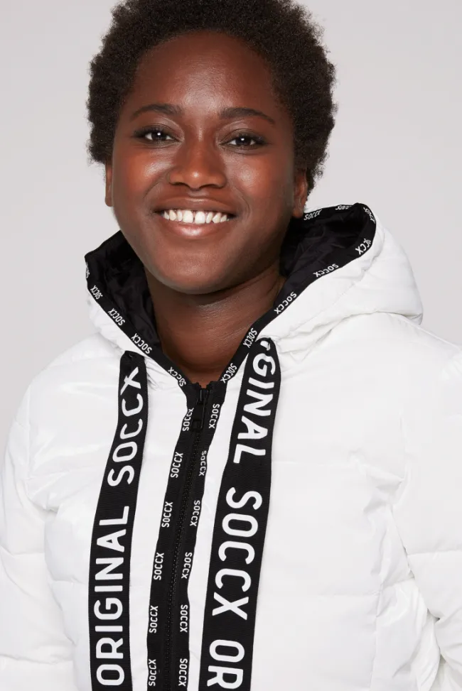 Damen CAMP DAVID & SOCCX Glänzende Steppjacke mit Samt-Optik