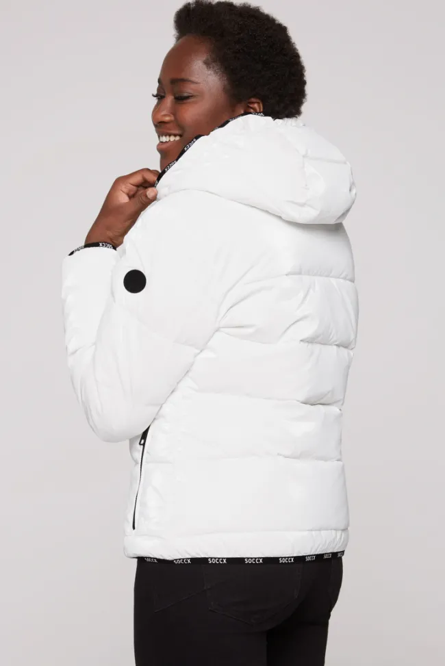 Damen CAMP DAVID & SOCCX Glänzende Steppjacke mit Samt-Optik