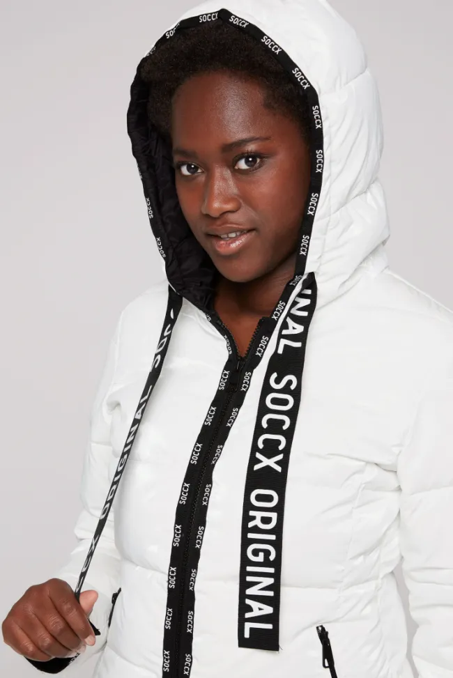 Damen CAMP DAVID & SOCCX Glänzende Steppjacke mit Samt-Optik