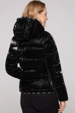 Damen CAMP DAVID & SOCCX Glänzende Steppjacke mit Samt-Optik