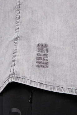Herren CAMP DAVID & SOCCX Hemd aus Denim Regular Fit light grey bleached