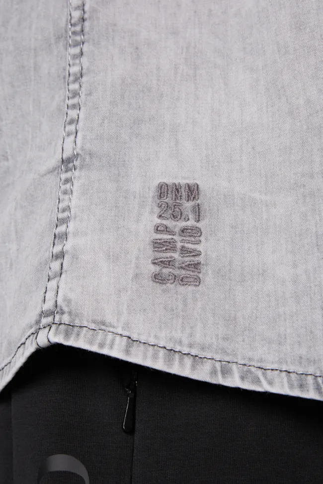 Herren CAMP DAVID & SOCCX Hemd aus Denim Regular Fit light grey bleached