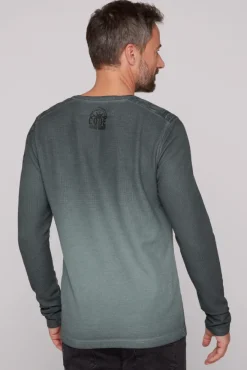 Herren CAMP DAVID & SOCCX Henley-Shirt aus Waffelpikee deep forest