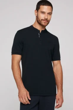 Herren CAMP DAVID & SOCCX Henley-Shirt im Polo-Stil blue navy