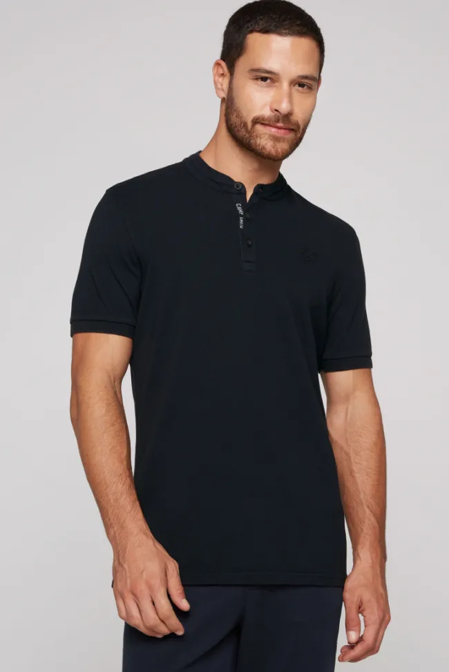 Herren CAMP DAVID & SOCCX Henley-Shirt im Polo-Stil blue navy