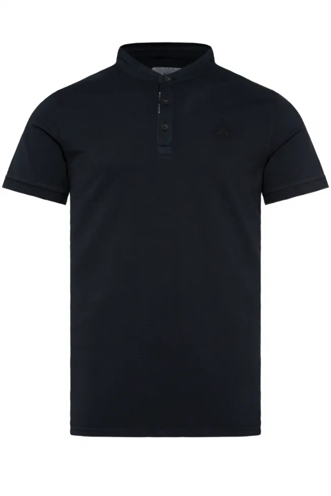 Herren CAMP DAVID & SOCCX Henley-Shirt im Polo-Stil blue navy