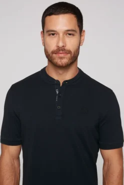 Herren CAMP DAVID & SOCCX Henley-Shirt im Polo-Stil blue navy
