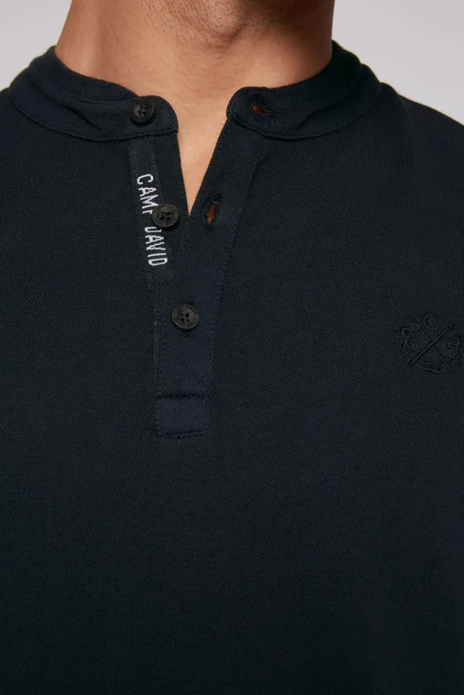 Herren CAMP DAVID & SOCCX Henley-Shirt im Polo-Stil blue navy