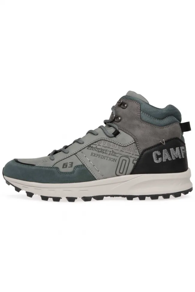 Herren CAMP DAVID & SOCCX High Top Hiking Sneaker mit Logo Artworks deep forest