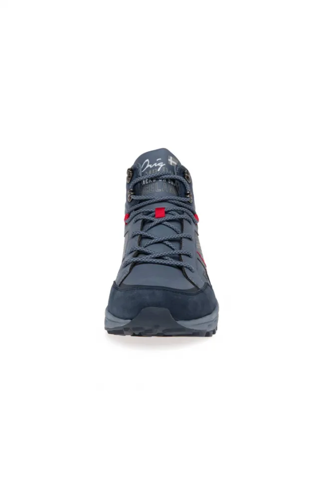 Herren CAMP DAVID & SOCCX High Top Hiking Sneaker mit Logo Artworks nordic blue
