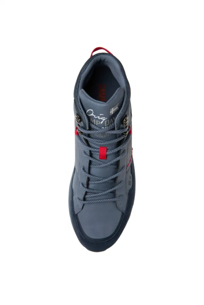 Herren CAMP DAVID & SOCCX High Top Hiking Sneaker mit Logo Artworks nordic blue
