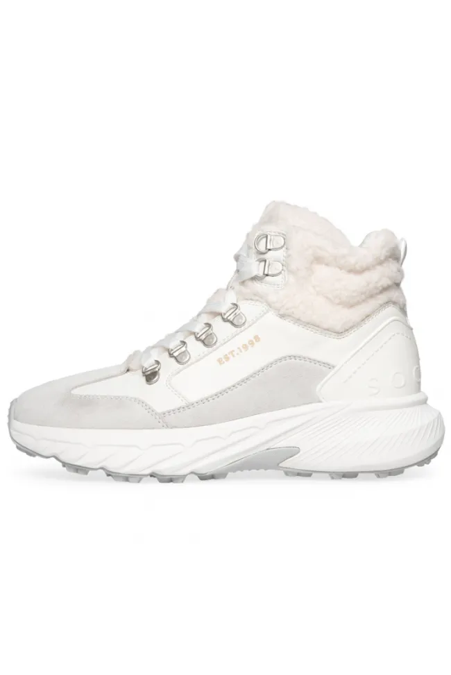Damen CAMP DAVID & SOCCX High Top Sneaker mit Kunstfell-Details