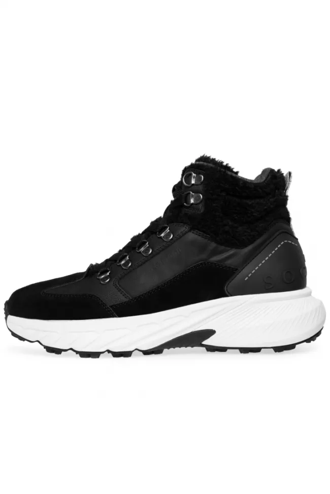 Damen CAMP DAVID & SOCCX High Top Sneaker mit Kunstfell-Details