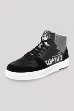 Herren CAMP DAVID & SOCCX Hightop Sneaker im Materialmix mit Rubber Logos