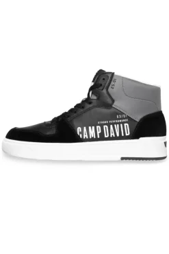 Herren CAMP DAVID & SOCCX Hightop Sneaker im Materialmix mit Rubber Logos