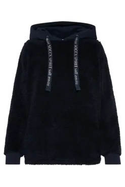 Damen CAMP DAVID & SOCCX Hoodie aus Teddyplüsch mit Sweatkapuze blue navy