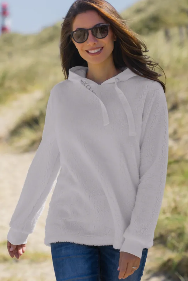 Damen CAMP DAVID & SOCCX Hoodie aus Teddyplüsch mit Sweatkapuze