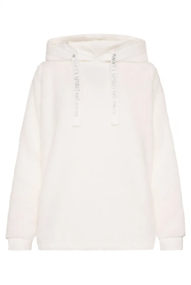 Damen CAMP DAVID & SOCCX Hoodie aus Teddyplüsch mit Sweatkapuze