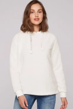 Damen CAMP DAVID & SOCCX Hoodie aus Teddyplüsch mit Sweatkapuze