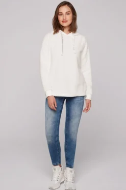 Damen CAMP DAVID & SOCCX Hoodie aus Teddyplüsch mit Sweatkapuze
