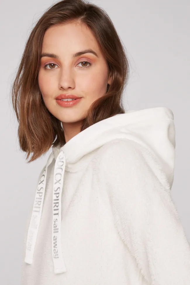 Damen CAMP DAVID & SOCCX Hoodie aus Teddyplüsch mit Sweatkapuze