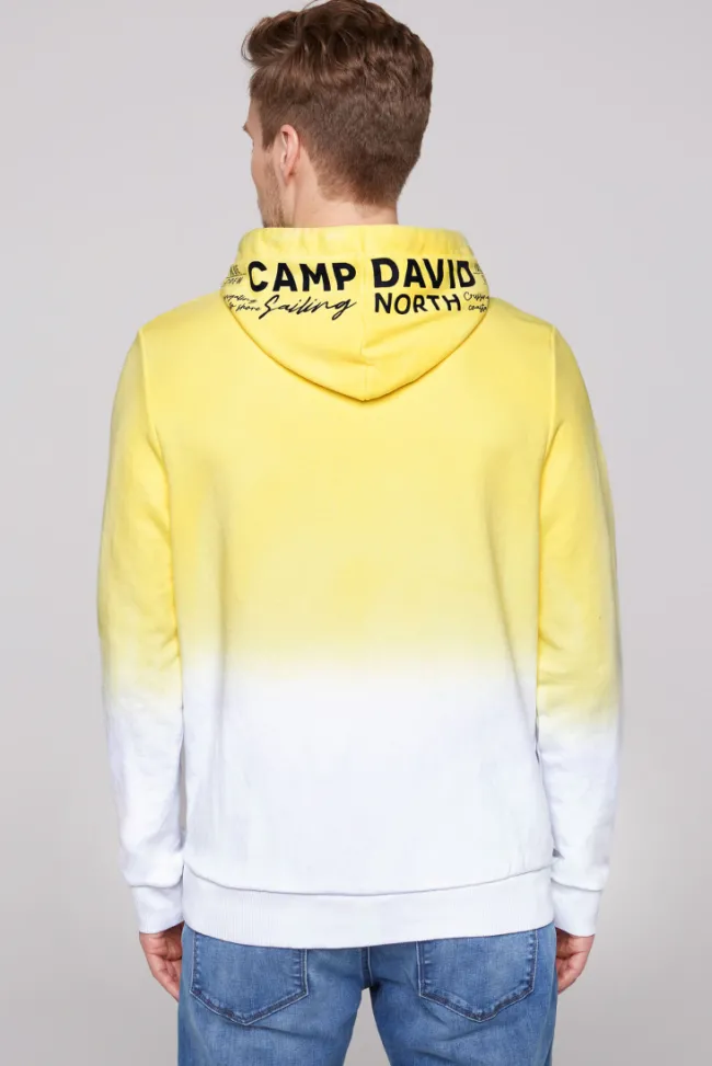 Herren CAMP DAVID & SOCCX Hoodie Dip Dye mit Artworks light lime