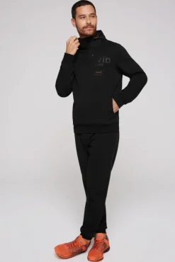 Herren CAMP DAVID & SOCCX Hoodie im Materialmix mit Artwork und Rückentasche