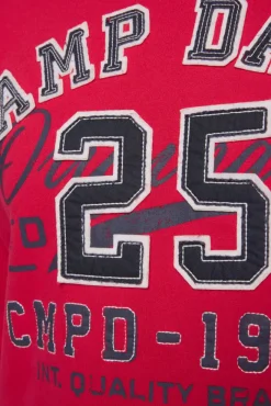 Herren CAMP DAVID & SOCCX Hoodie mit Artwork im Retro-Style royal red