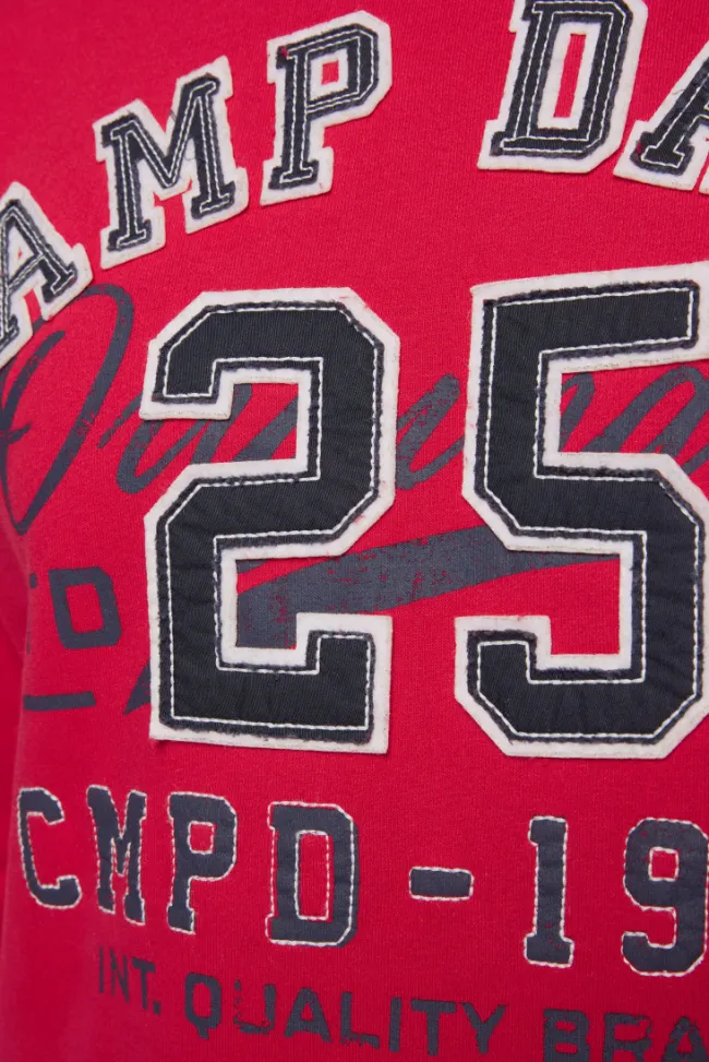Herren CAMP DAVID & SOCCX Hoodie mit Artwork im Retro-Style royal red