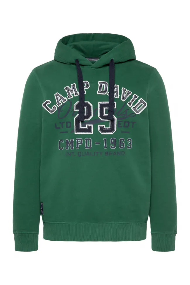 Herren CAMP DAVID & SOCCX Hoodie mit Artwork im Retro-Style raw green