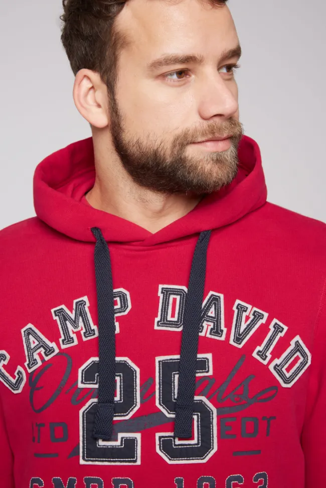 Herren CAMP DAVID & SOCCX Hoodie mit Artwork im Retro-Style royal red