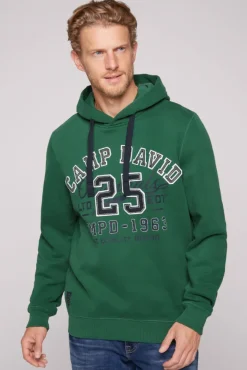 Herren CAMP DAVID & SOCCX Hoodie mit Artwork im Retro-Style raw green