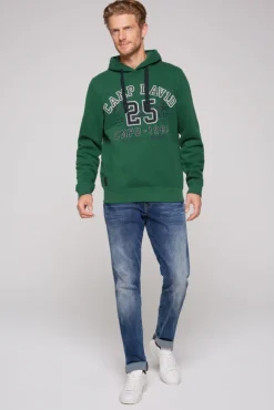 Herren CAMP DAVID & SOCCX Hoodie mit Artwork im Retro-Style raw green