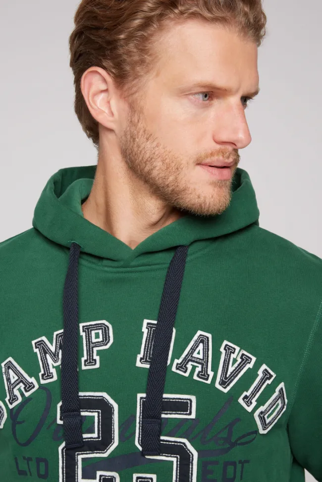 Herren CAMP DAVID & SOCCX Hoodie mit Artwork im Retro-Style raw green