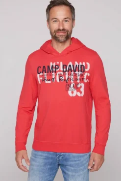 Herren CAMP DAVID & SOCCX Hoodie mit Spray-Effekt-Artwork skipper red