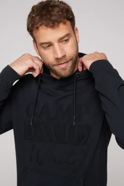 Herren CAMP DAVID & SOCCX Hoodie mit tonigem Logo Artwork blue navy