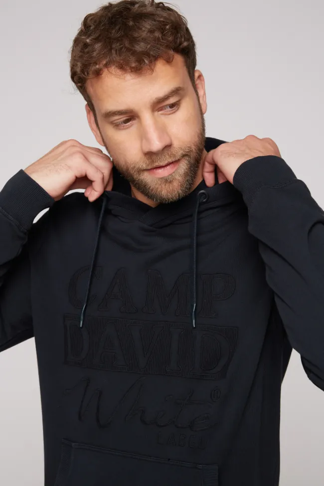 Herren CAMP DAVID & SOCCX Hoodie mit tonigem Logo Artwork blue navy