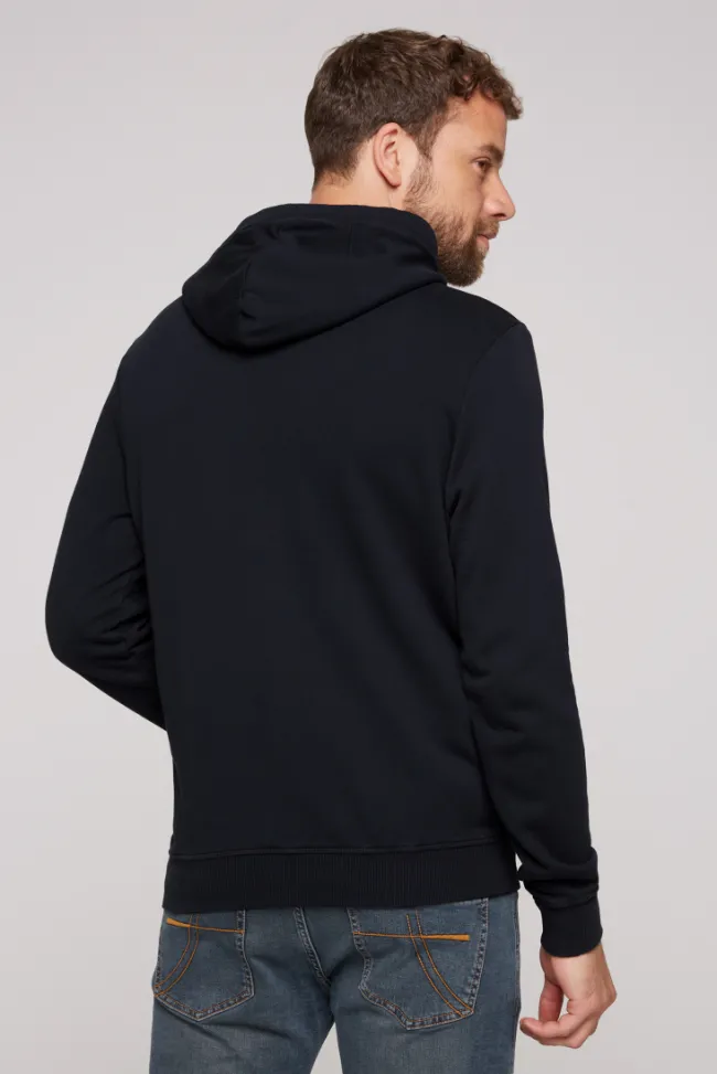 Herren CAMP DAVID & SOCCX Hoodie mit tonigem Logo Artwork blue navy