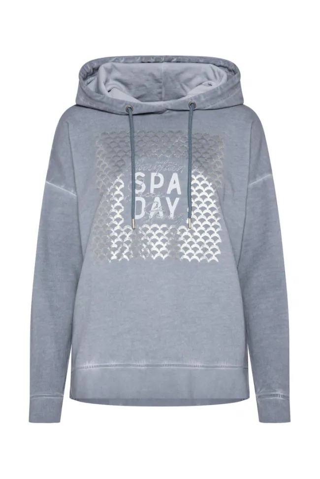 Damen CAMP DAVID & SOCCX Hoodie Oil Dyed mit Artwork cold grey