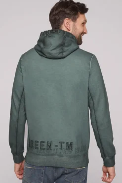 Herren CAMP DAVID & SOCCX Hoodie Oil Dyed mit Artworks deep forest