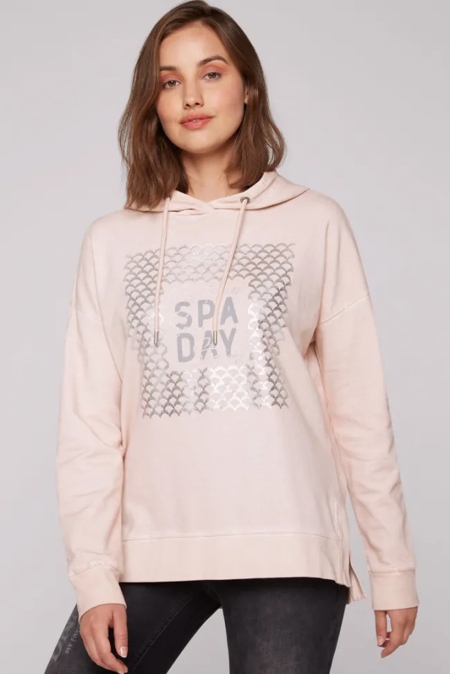 Damen CAMP DAVID & SOCCX Hoodie Oil Dyed mit Artwork rose blush