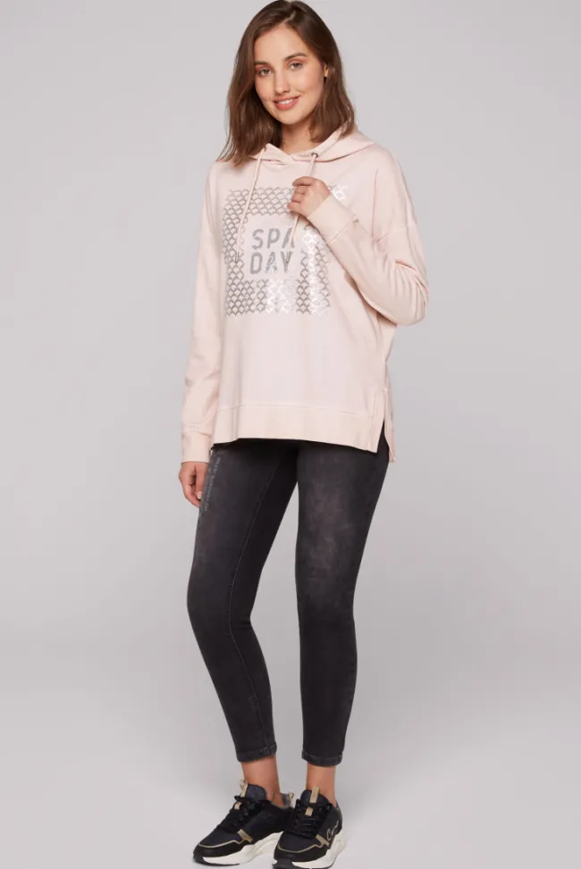 Damen CAMP DAVID & SOCCX Hoodie Oil Dyed mit Artwork rose blush